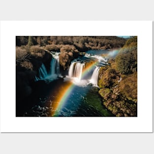 Wonderfull waterfall with a rainbow #2 Posters and Art